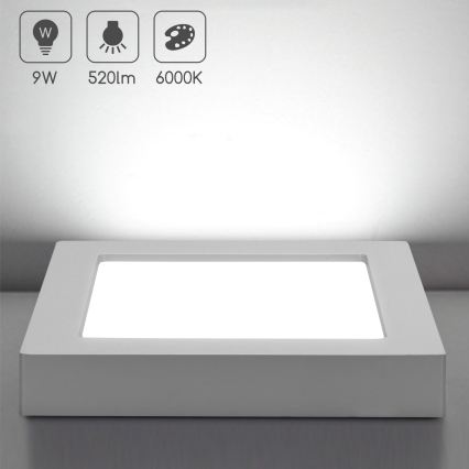 Aigostar - Oprawa sufitowa natynkowa LED/9W/230V 6000K 12,2x12,2 cm biała