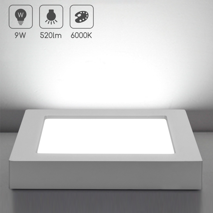 Aigostar - Oprawa sufitowa natynkowa LED/9W/230V 6000K 12,2x12,2 cm biała
