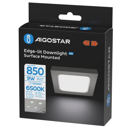 Aigostar - Oprawa sufitowa natynkowa LED/9W/230V 6000K 12,2x12,2 cm biała