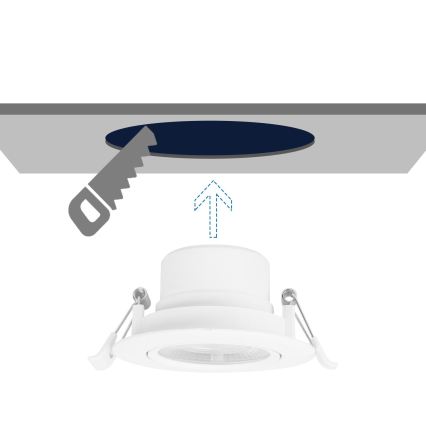 Aigostar - Oprawa wpuszczana sufitowa LED/7W/230V 3000K śr. 8,5 cm ciepła biała