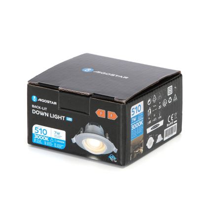 Aigostar - Oprawa wpuszczana sufitowa LED/7W/230V 3000K śr. 8,5 cm ciepła biała