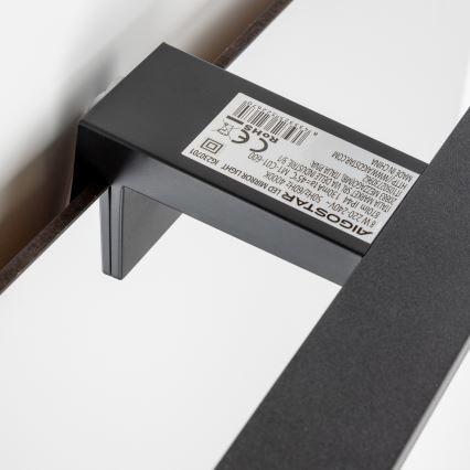 Aigostar - Oświetlenie LED do lustra łazienkowego, 8 W, 230 V, 4000 K, 40 cm, IP44, czarne