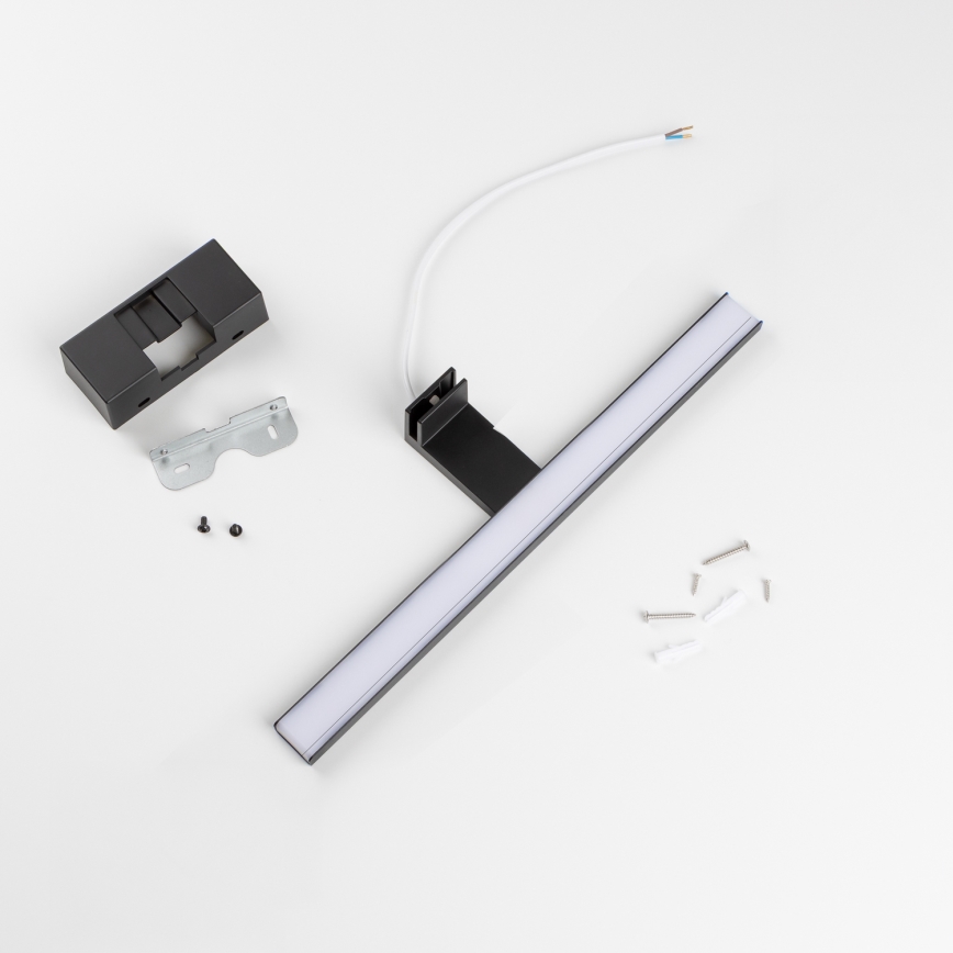 Aigostar - Oświetlenie LED do lustra łazienkowego, 8 W, 230 V, 4000 K, 40 cm, IP44, czarne