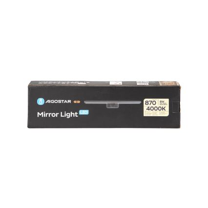 Aigostar - Oświetlenie LED do lustra łazienkowego LED/8W/230V 4000K 40 cm IP44 czarny
