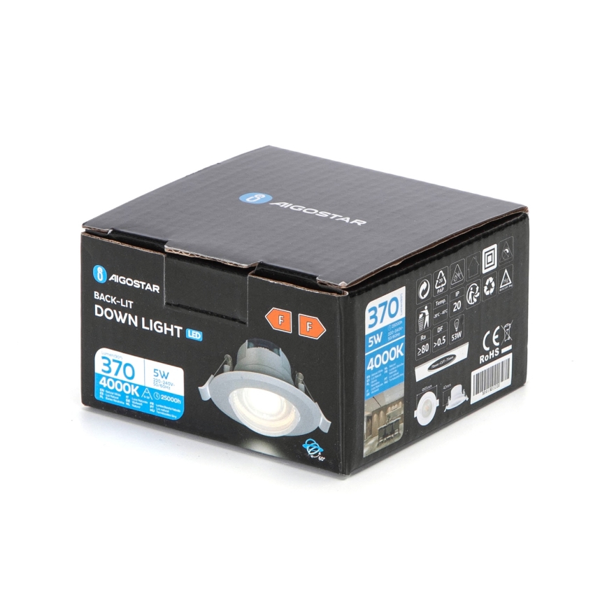 Aigostar - Oświetlenie sufitowe LED/5W/230V 4000K średnica 8,5 cm białe