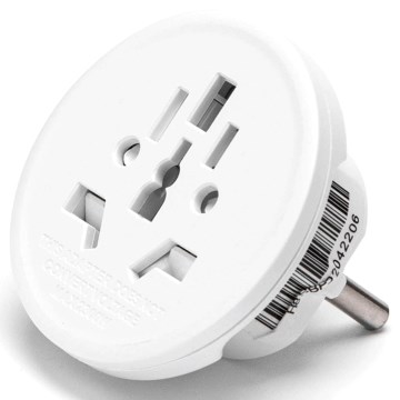 Aigostar - Podróżny adapter do UE, biały