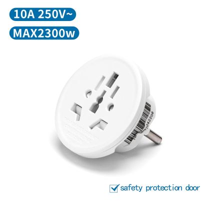 Aigostar - Podróżny adapter do UE, biały