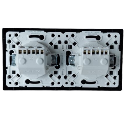 Aigostar - Podwójne gniazdo elektryczne do domu z ramką SCHUKO 230V/16A czarne