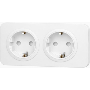 Aigostar - Podwójne gniazdo ścienne SCHUKO z ramką 250V/16A białe