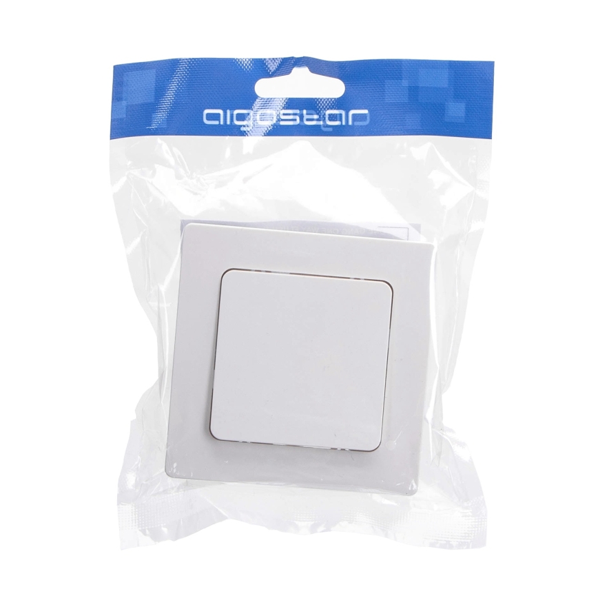Aigostar - Pojedynczy włącznik z ramką nr 1 biały