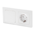 Aigostar - Pojedynczy wyłącznik nr 1 i gniazdo SCHUKO 250 V z ramką, w kolorze białym