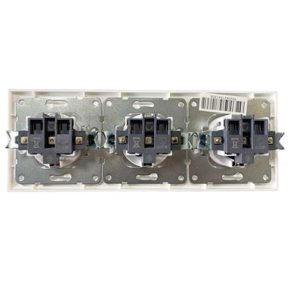 Aigostar - Potrójne gniazdo domowe z ramką SCHUKO 230 V białe