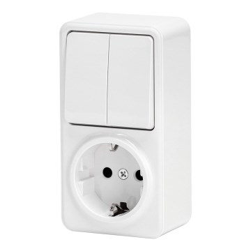 Aigostar - Przełącznik domowy 2P z gniazdkiem 1x10A/250V SCHUKO