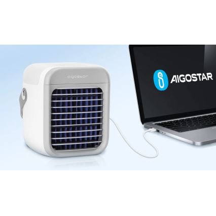Aigostar - Przenośny ochładzacz powietrza 8W/5V biały