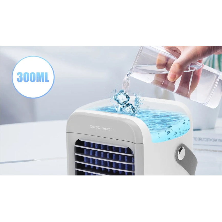 Aigostar - Przenośny ochładzacz powietrza 8W/5V biały