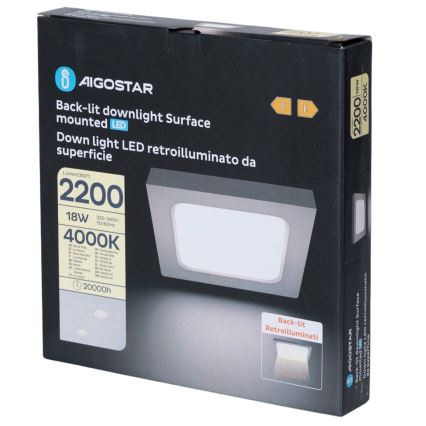 Aigostar - Przysufitowa lampa LED/18W/230V 4000K 22,6x22,6 cm biała
