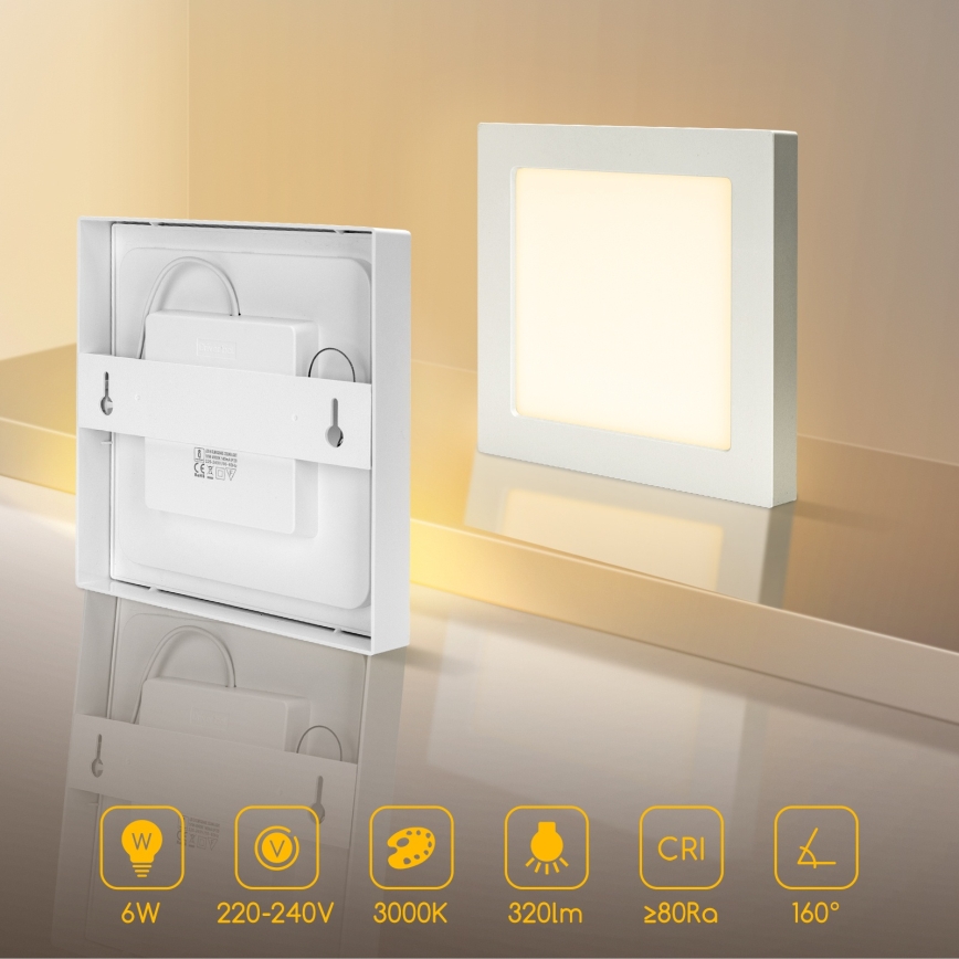 Aigostar - Przysufitowa lampa LED/6W/230V 3000K 12,2x12,2 cm biała
