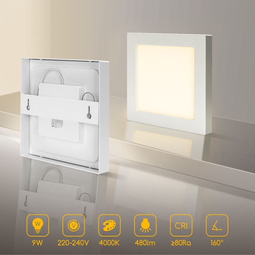 Aigostar - Przysufitowa oprawa LED/9W/230V 4000K 12,2x12,2 cm biała