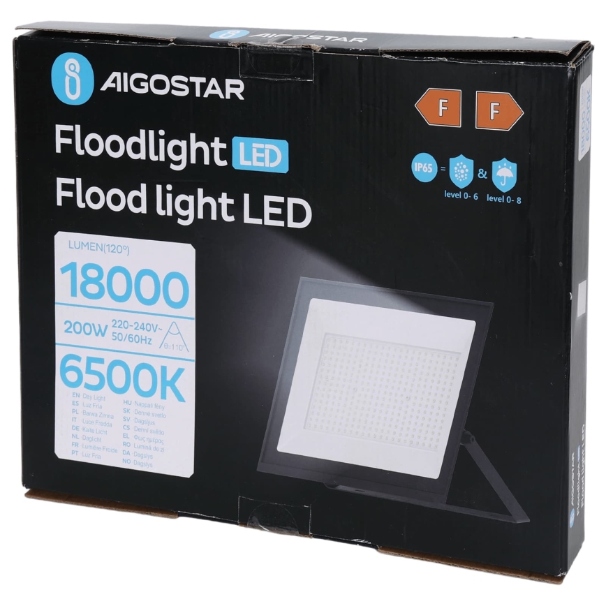 Aigostar - Reflektor LED 200W/230V 6500K IP65 czarny