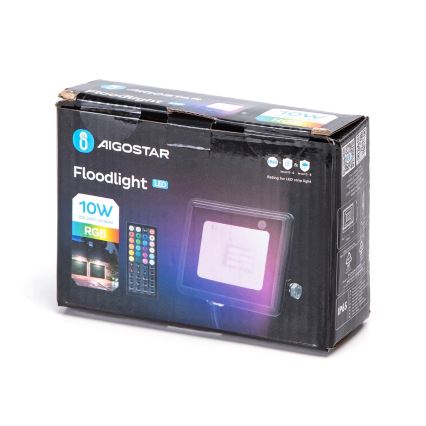 Aigostar - Reflektor LED RGBW ściemnialny 10W 230V IP65 + pilot zdalnego sterowania