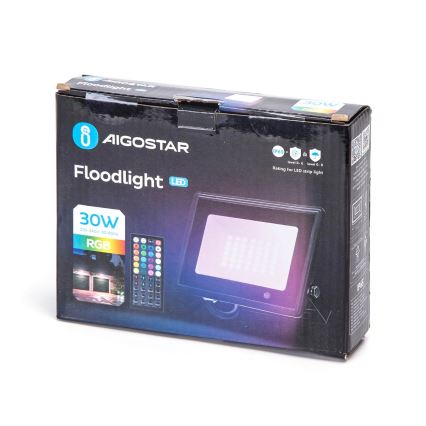 Aigostar - Ściemnialny reflektor LED RGBW 30W 230V IP65 + zdalny pilot