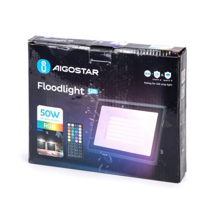 Aigostar - LED RGBW ściemnialny reflektor LED/50W/230V IP65 + zdalne sterowanie