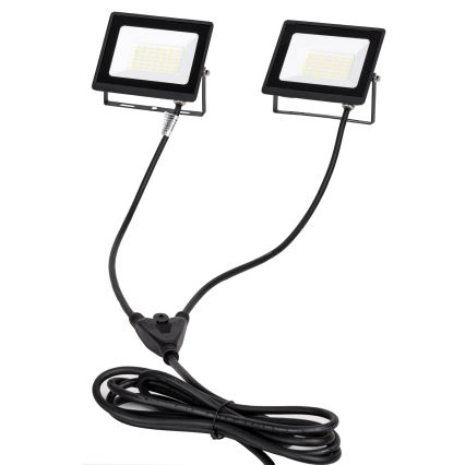 Aigostar - Reflektor LED ze statywem 2xLED/30W/230V 6500K IP65 pomarańczowy/czarny