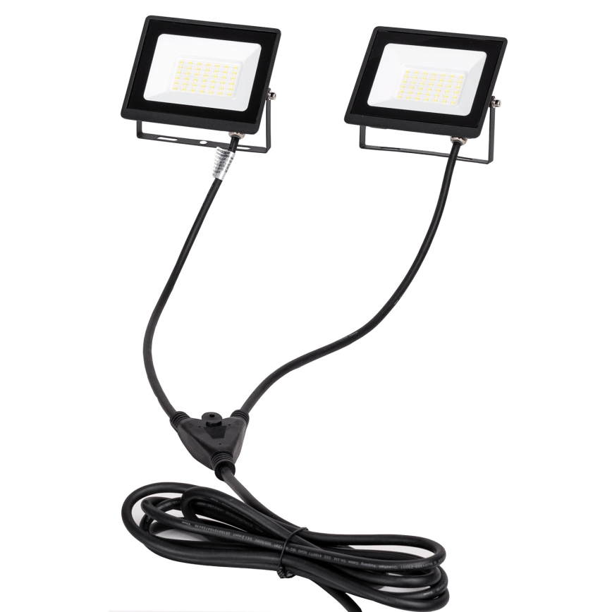 Aigostar - Reflektor LED ze statywem 2xLED/30W/230V 6500K IP65 pomarańczowy/czarny