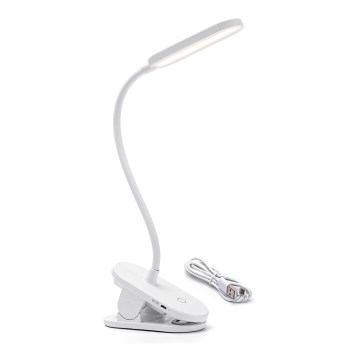 Aigostar - Regulowana jasność LED Lampka biurkowa z klipsem LED/2,5W/5V 1200mAh biała