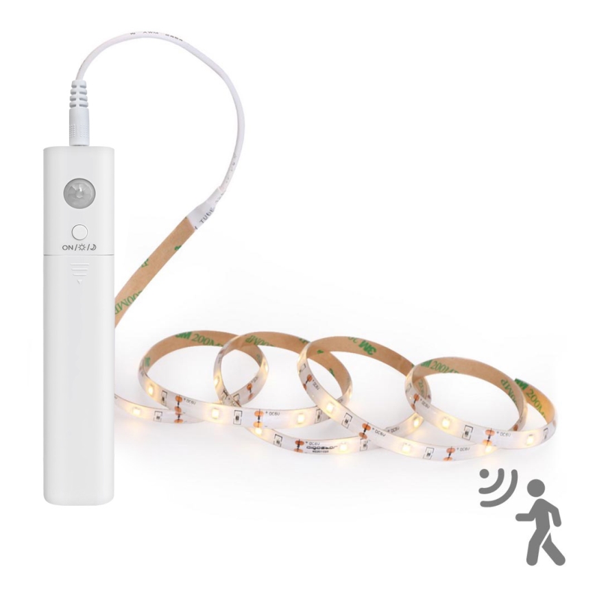 Aigostar - Regulowany pasek LED z czujnikiem 1m LED/2W/4xAAA 3000K IP65