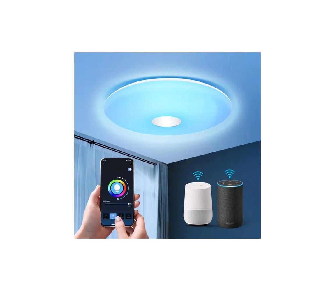- Ściemnialna lampa sufitowa RGBW 18W/230V śr. 34 cm Wi-Fi