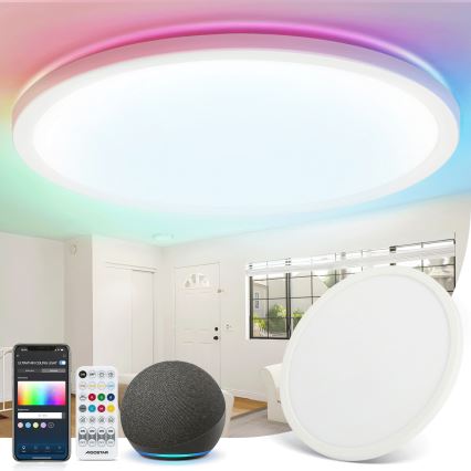 Aigostar - Ściemnialna lampa sufitowa RGBW MESH LED/24W/230V 3000-6500K biały + zdalne sterowanie