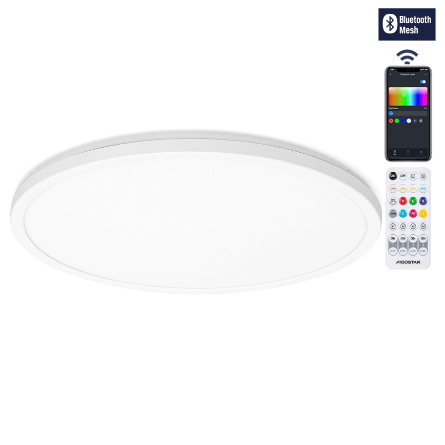 Aigostar - Ściemnialna lampa sufitowa RGBW MESH LED/36W/230V 3000-6500K biały + zdalne sterowanie