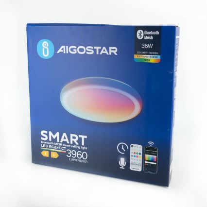 Aigostar - Ściemnialna lampa sufitowa RGBW MESH LED/36W/230V 3000-6500K + zdalne sterowanie