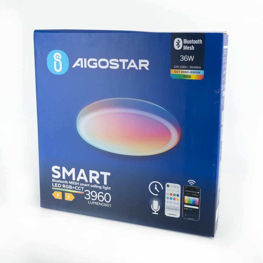 Aigostar - Ściemnialna lampa sufitowa RGBW MESH LED/36W/230V 3000-6500K + zdalne sterowanie