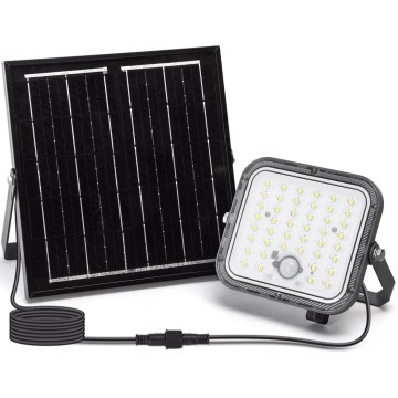 Aigostar - ściemnialny solarny reflektor LED z czujnikiem LED/80W/3,4V 6500K IP66 4000 mAh + zdalne sterowanie