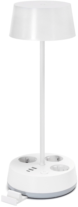 Aigostar - ściemniana lampa biurkowa LED z gniazdami i portem USB LED/4,6W/230V 3000/4000/6500K biała