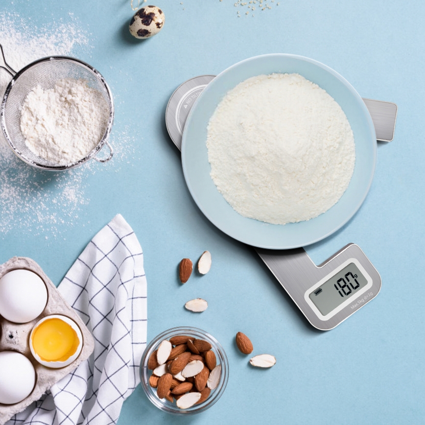 Aigostar - Składana waga kuchenna 5kg matowy chrom