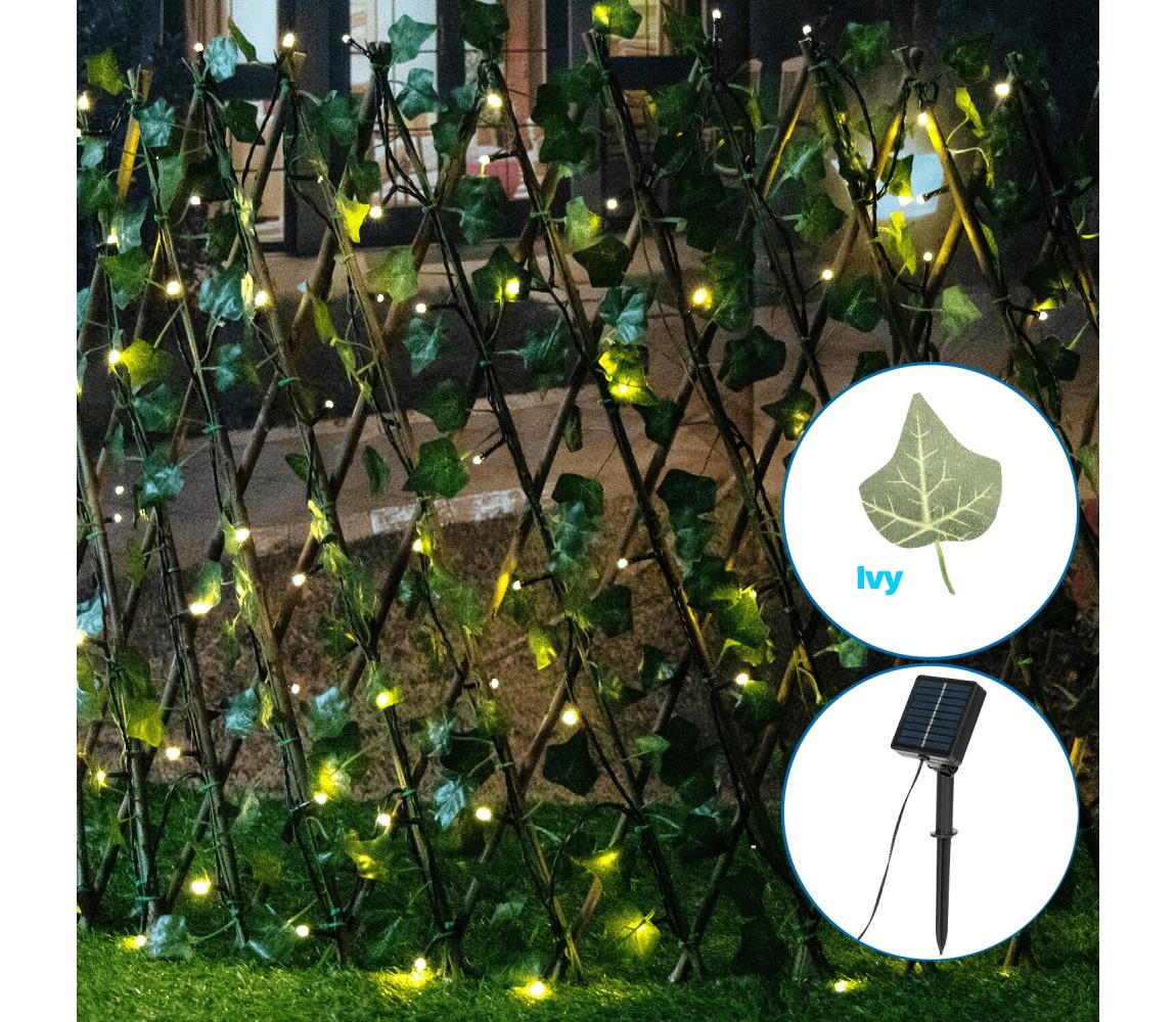 - Solarna dekoracja LED 102xLED/2x0,7m IP65 ciepła biała ivy