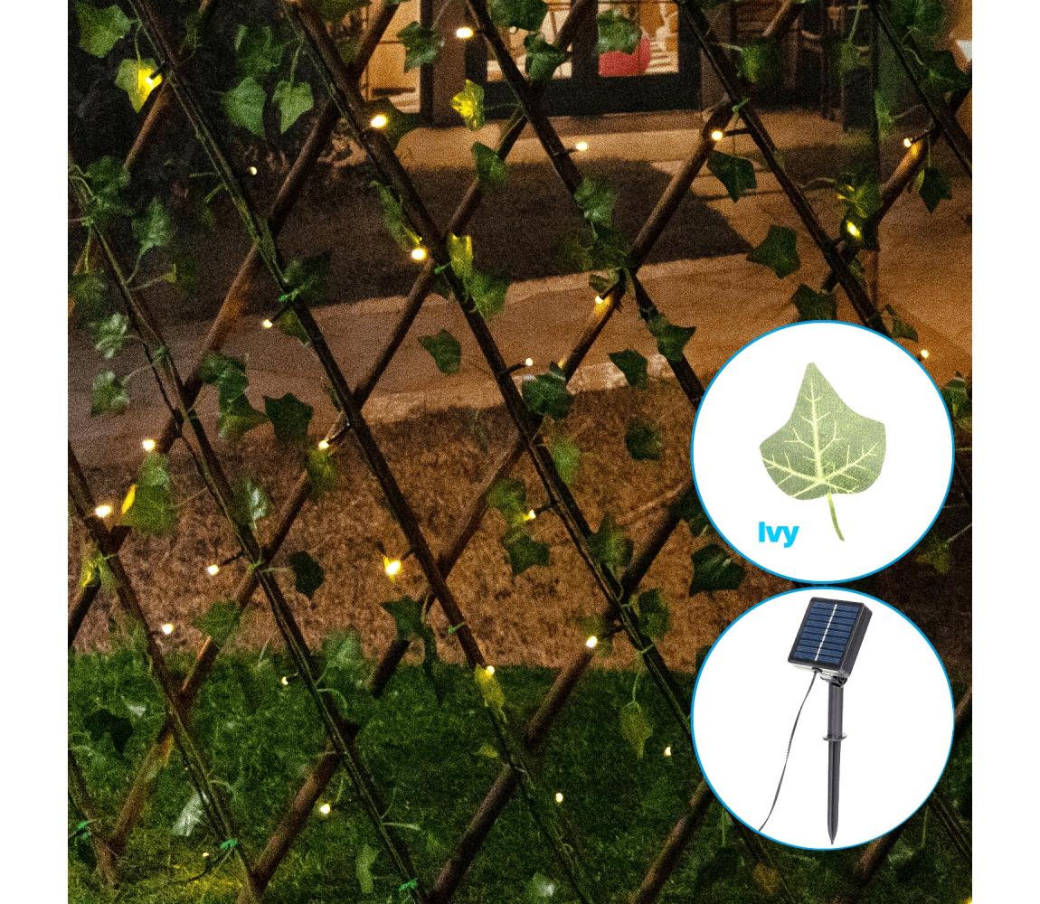 - Solarna dekoracja LED 148xLED/2x1,2m IP65 ciepła biała ivy