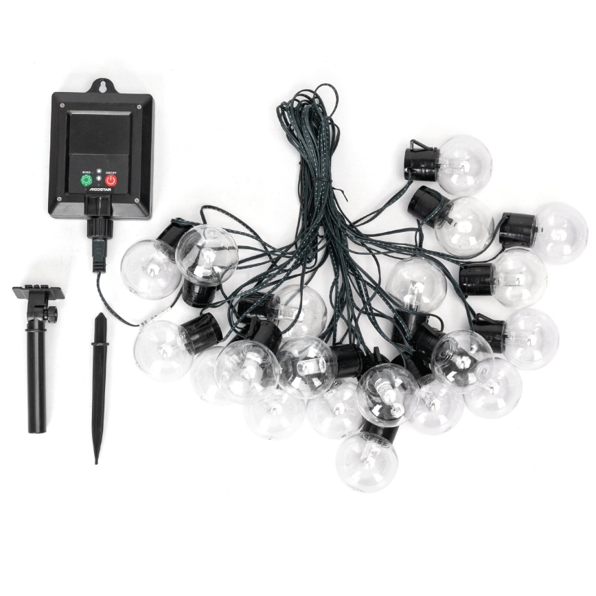 Aigostar - Solarna girlanda LED 20 diod / 8 trybów świecenia, 11,5 m, IP65, wielokolorowa