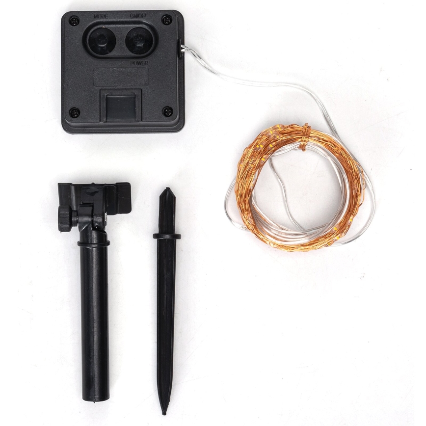 Aigostar - Girlanda solarna 100 LED, 8 trybów, 12 m, 800 mAh, IP65, ciepła biała