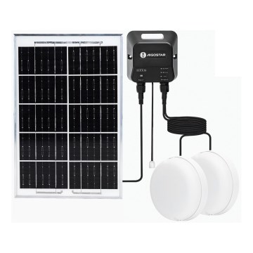 Aigostar - Solarna lampa LED 2xLED/35W/12V 6000 mAh 6500K śr. 16,8 cm + pilot zdalnego sterowania