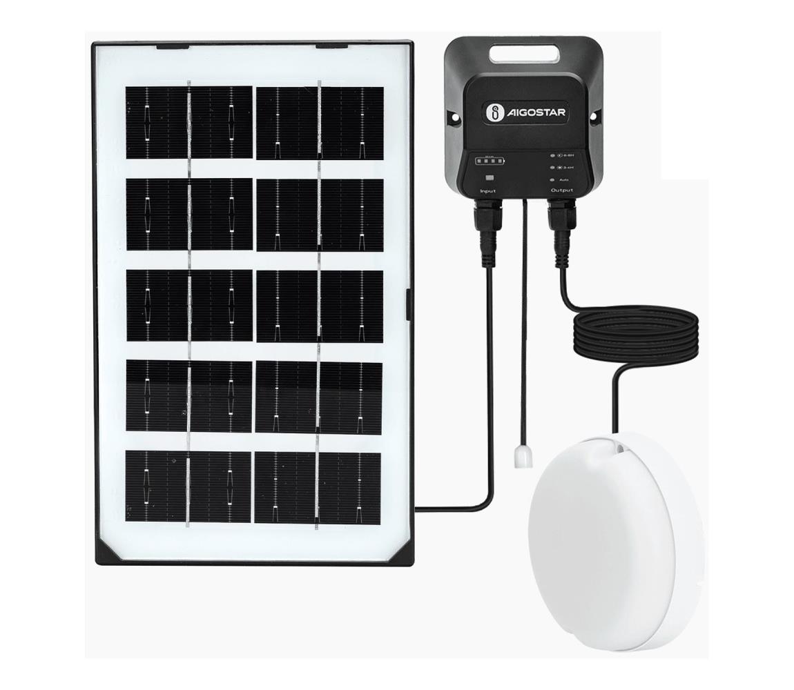 - Solarna lampa LED 35W/12V 3000 mAh 6500K śr. 16,8 cm