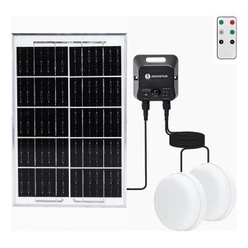 Aigostar - Solarna oprawa sufitowa LED z czujnikiem 2xLED/35W/3,7V 6000 mAh IP65 + pilot zdalnego sterowania