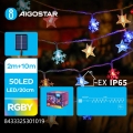 Aigostar - Solarny łańcuch 50 diod LED/8 funkcji 800 mAh 12 m IP65 wielokolorowy