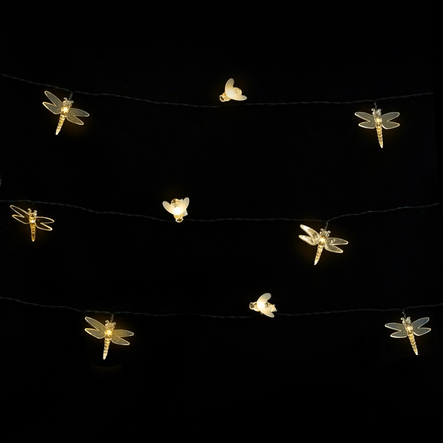 Aigostar - Solarny łańcuch dekoracyjny 50 diod LED / 8 funkcji 10 m 800 mAh IP65 ciepła biel