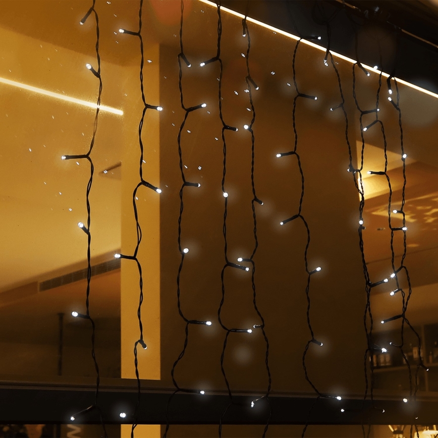 Aigostar - Solarny łańcuch świetlny 100 diod LED/8 funkcji 4x1m 800 mAh IP65 zimne białe światło