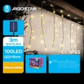 Aigostar - Solarny łańcuch LED 100xLED/8 funkcji 8x0,4m IP65 ciepła biel 800 mAh