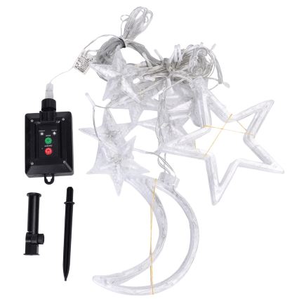 Aigostar - Solarny łańcuch LED 120 diod/8 trybów 3x0,6 m 500 mAh IP65 zimna biel